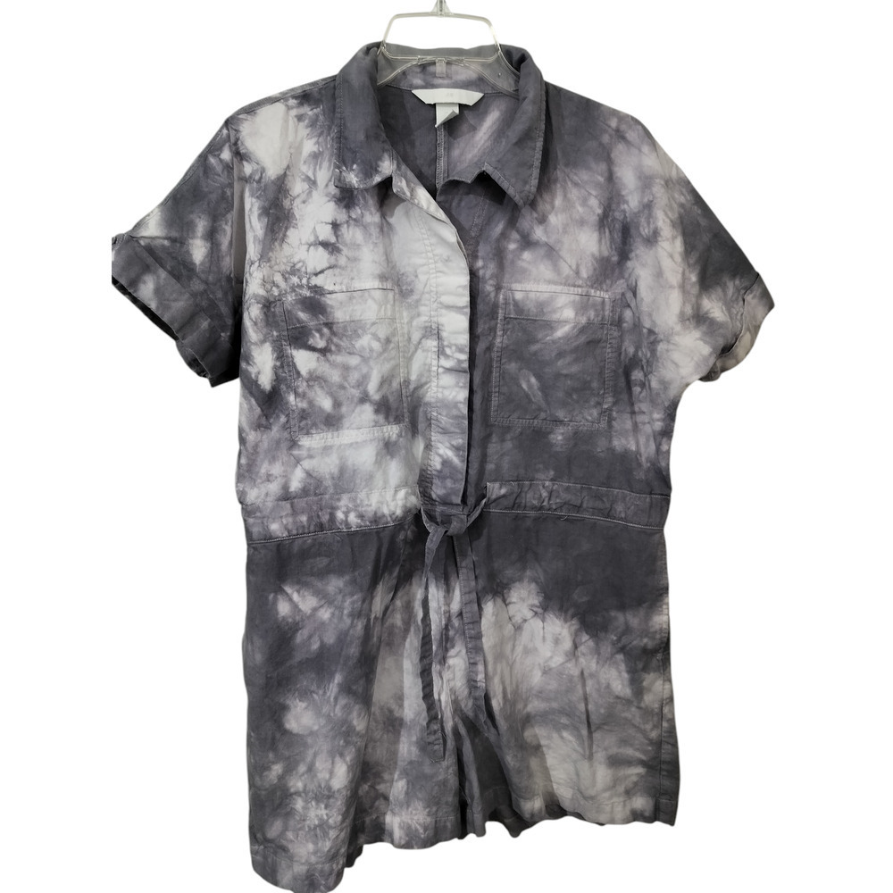 3214) H&M Tie Die Short Sleeve Cotton Romper Size Large